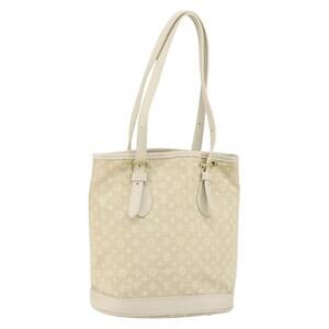 LOUIS VUITTON Monogram Mini Lin Bucket PM Shoulder Bag Dunne M95316 Auth 153514